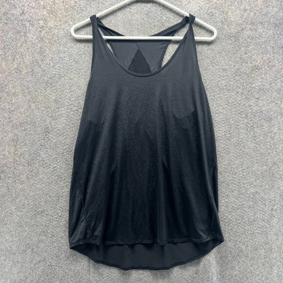 Lululemon Tank Top Women 4 Black Open Back Drape Racerback Lightweight - Picture 1 of 10